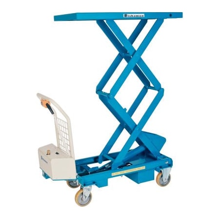 Bishamon Industries. Bishamon MobiLift Battery Powered Double Scissor Lift Table 1100 Lb. Cap. BX-50WB